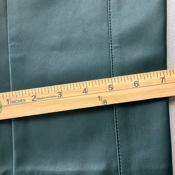 Ann Taylor Sz Medium Pants Emerald Green Faux Leather Pull-On - Picture 12 of 15